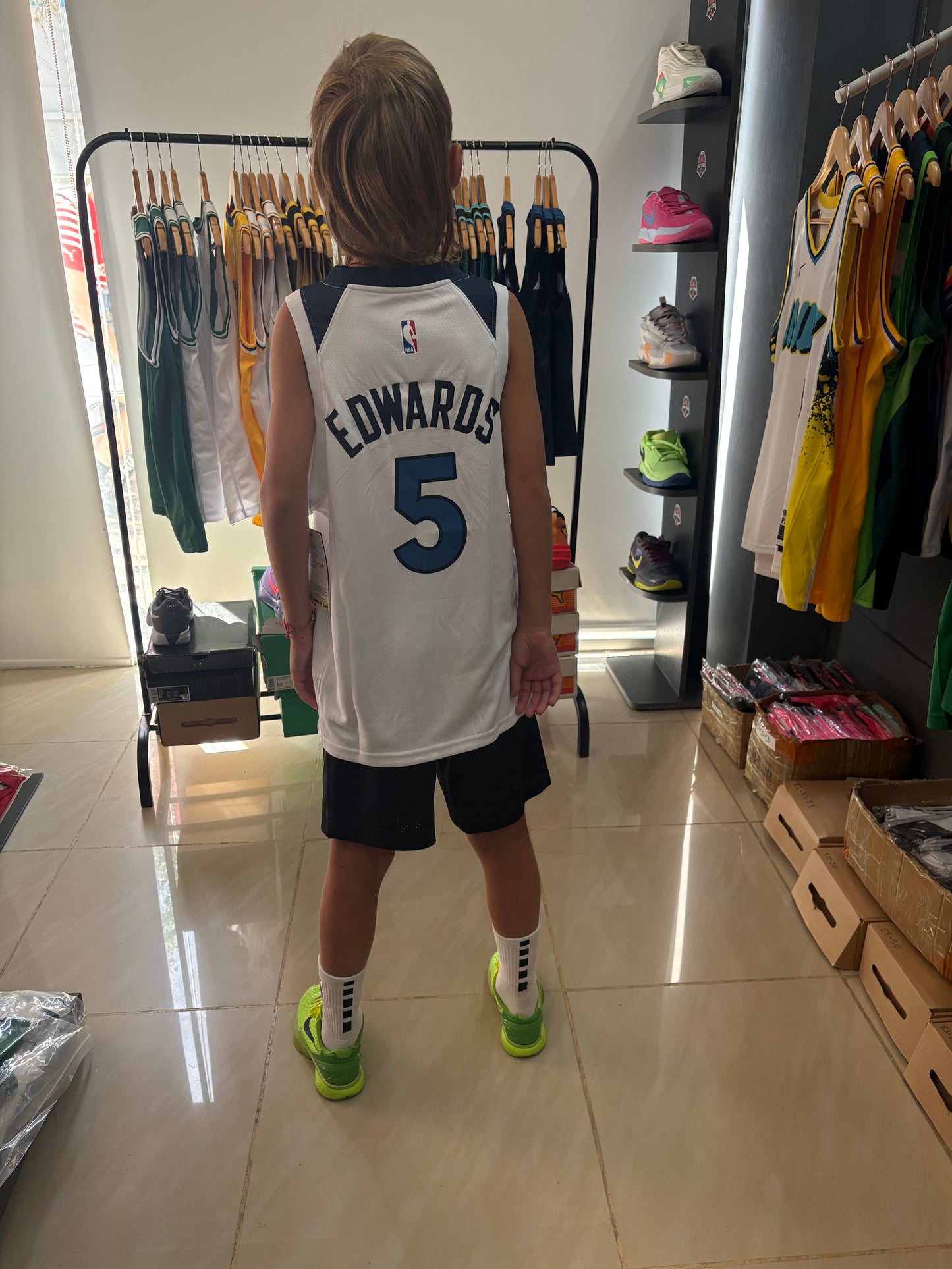 Minnesota Timberwolves Association Edition Blanca y Azul "Wolves" #5 - VERSION KIDS