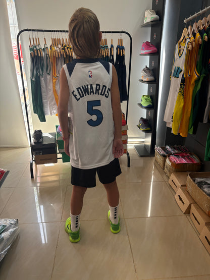 Minnesota Timberwolves Association Edition Blanca y Azul "Wolves" #5 - VERSION KIDS