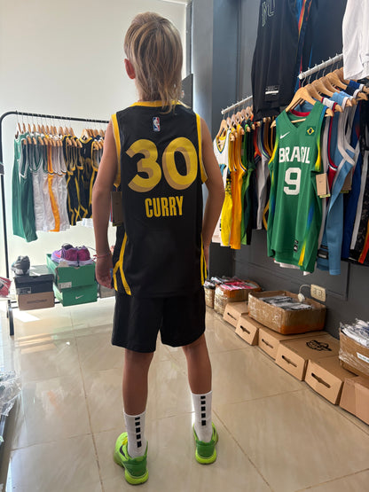 Golden State Warriors Stephen Curry City Edition Negra #30 - VERSION KIDS