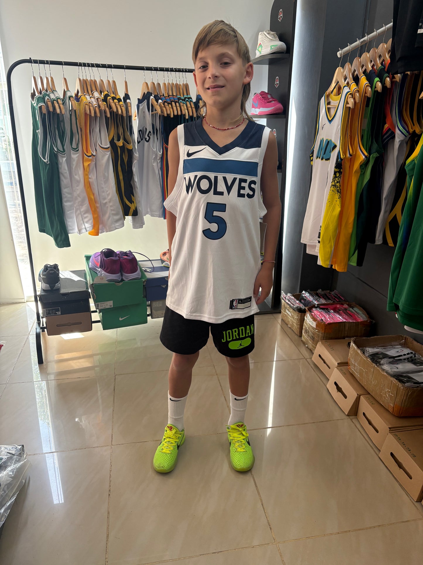 Minnesota Timberwolves Association Edition Blanca y Azul "Wolves" #5 - VERSION KIDS