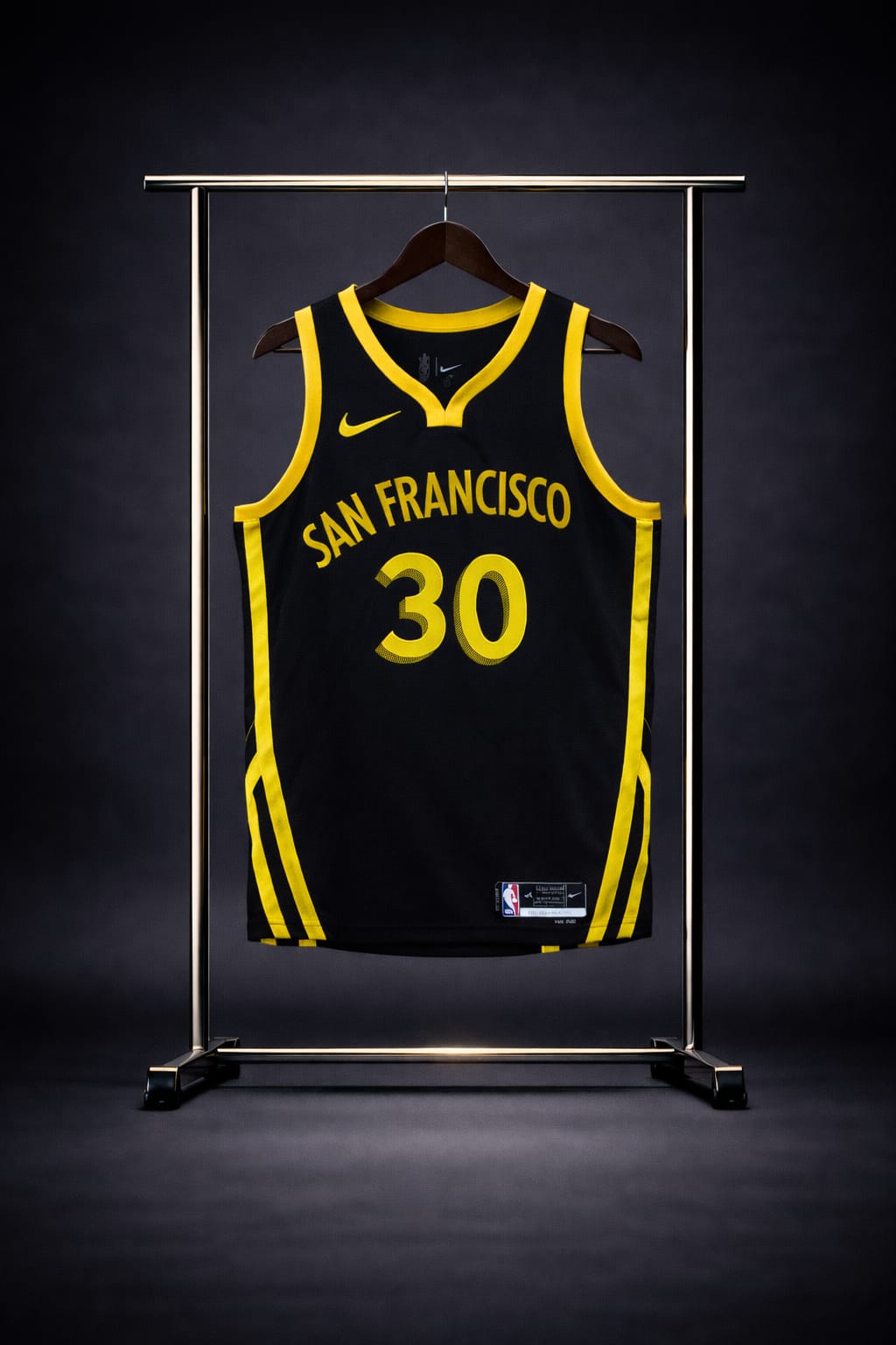 Golden State Warriors Stephen Curry City Edition Negra #30 - VERSION PLAYER