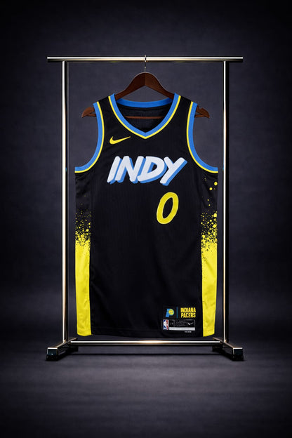 Indiana Pacers City Edition INDY Negra #0 - VERSION FAN