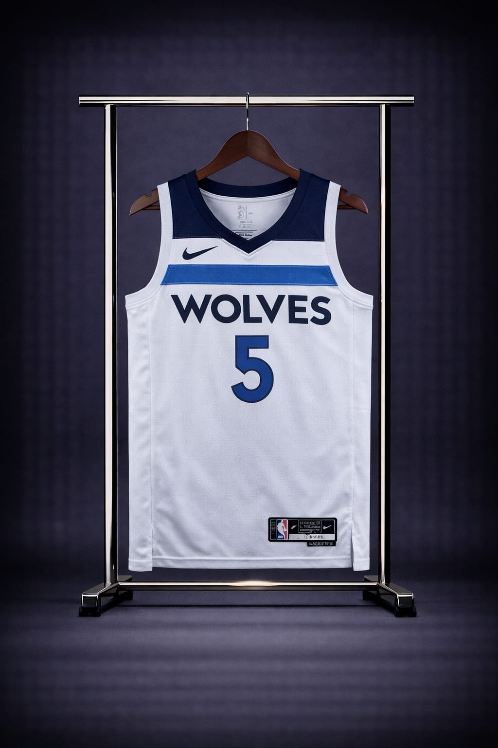 Minnesota Timberwolves Association Edition Blanca y Azul "Wolves" #5 - VERSION FAN