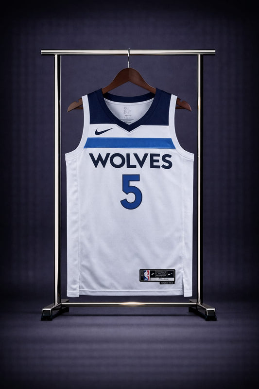 Minnesota Timberwolves Association Edition Blanca y Azul "Wolves" #5 - VERSION FAN