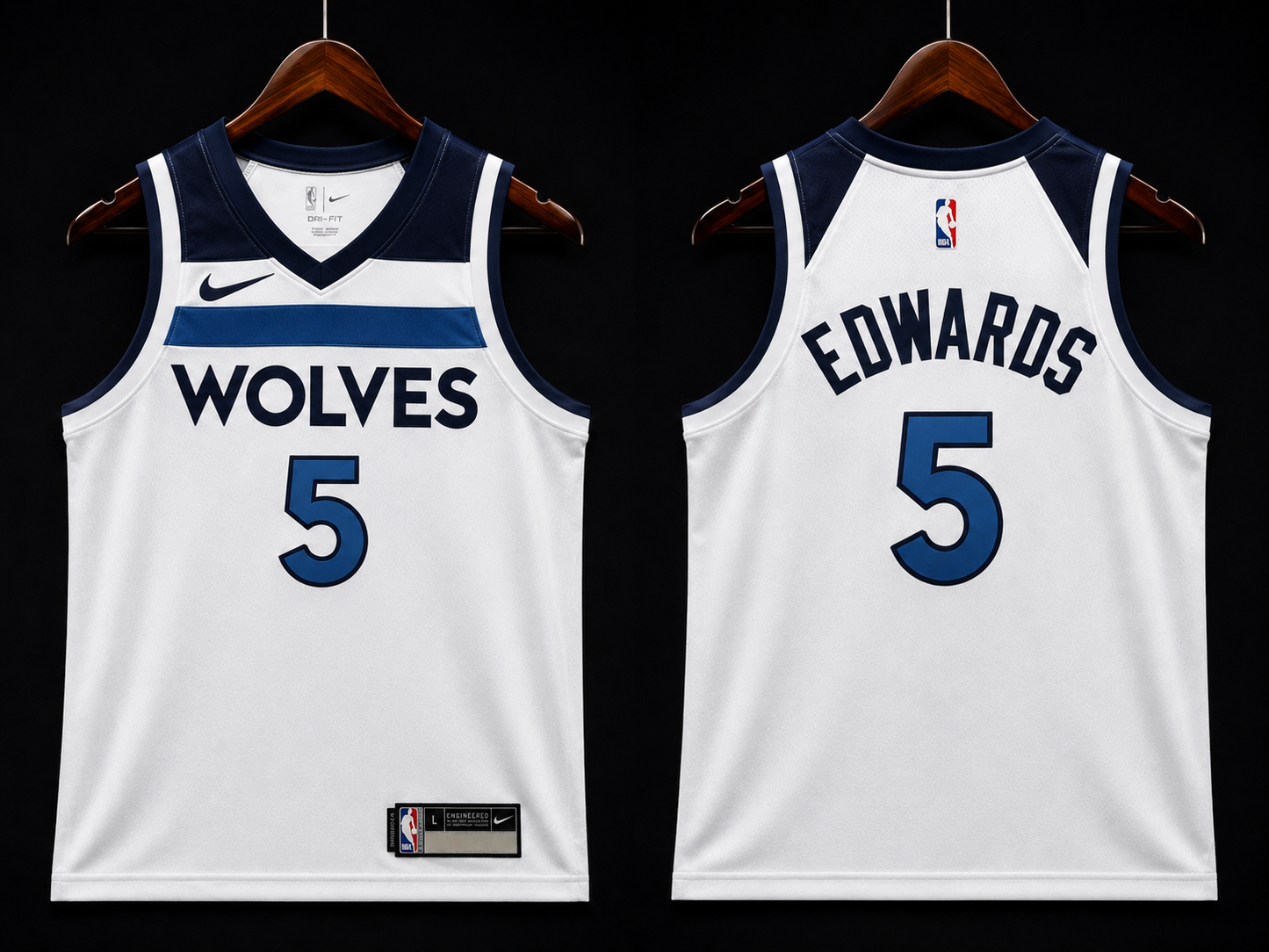 Minnesota Timberwolves Association Edition Blanca y Azul "Wolves" #5 - VERSION KIDS