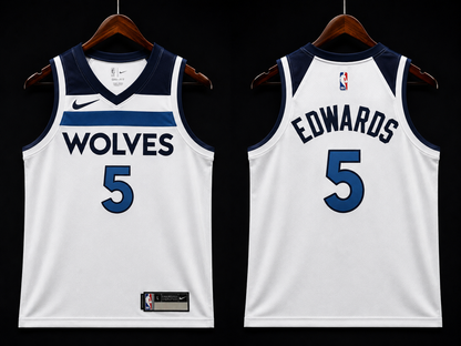 Minnesota Timberwolves Association Edition Blanca y Azul "Wolves" #5 - VERSION KIDS