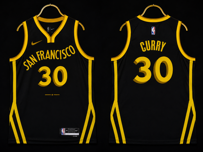 Golden State Warriors Stephen Curry City Edition Negra #30 - VERSION KIDS