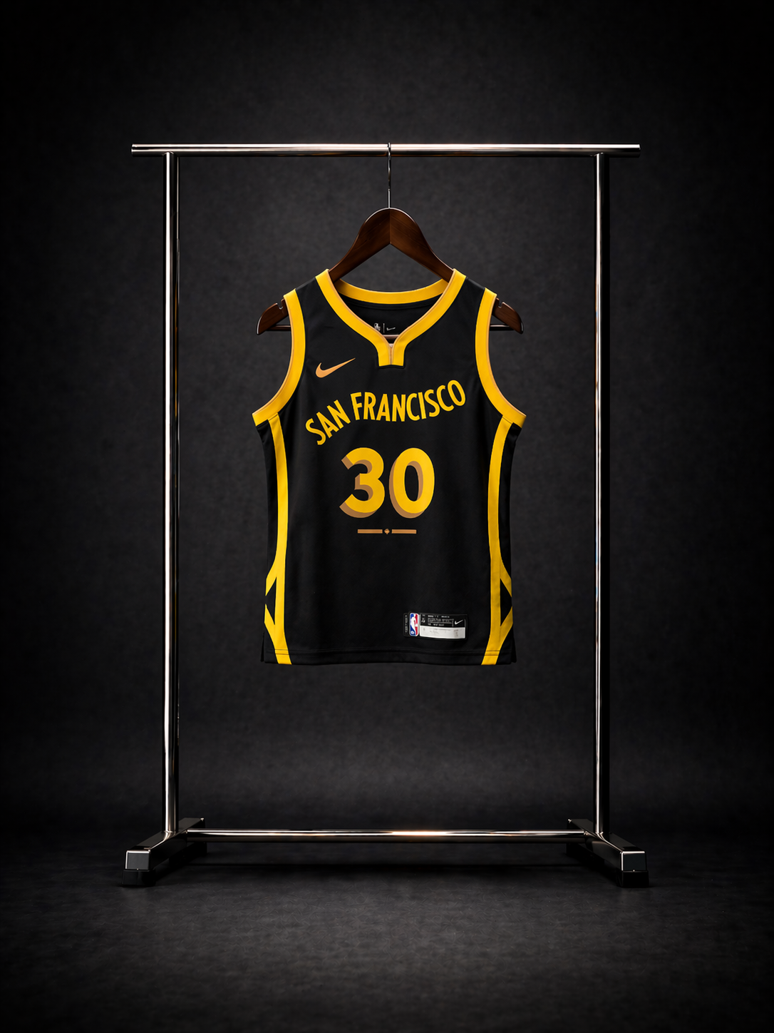 Golden State Warriors Stephen Curry City Edition Negra #30 - VERSION KIDS