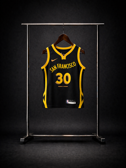 Golden State Warriors Stephen Curry City Edition Negra #30 - VERSION KIDS