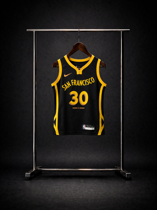 Golden State Warriors Stephen Curry City Edition Negra #30 - VERSION KIDS