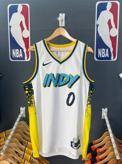 Indiana Pacers City Edition INDY Blanca #0 - VERSION FAN
