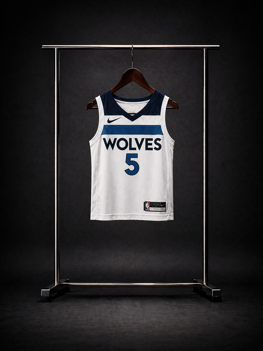Minnesota Timberwolves Association Edition Blanca y Azul "Wolves" #5 - VERSION KIDS