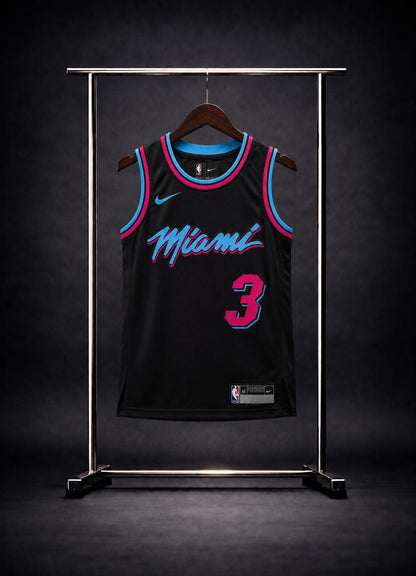 Camiseta Miami Heat Vice #3 Dwyane Wade – Niño