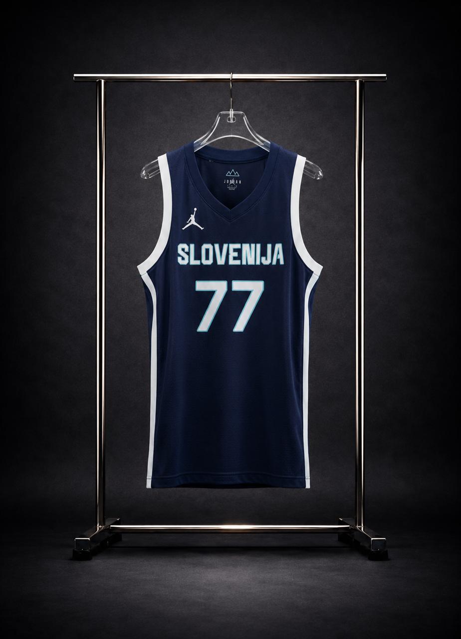Camiseta Selección de Eslovenia Luka Dončić N.º 77 – Edición Azul