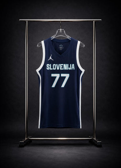 Camiseta Selección de Eslovenia Luka Dončić N.º 77 – Edición Azul