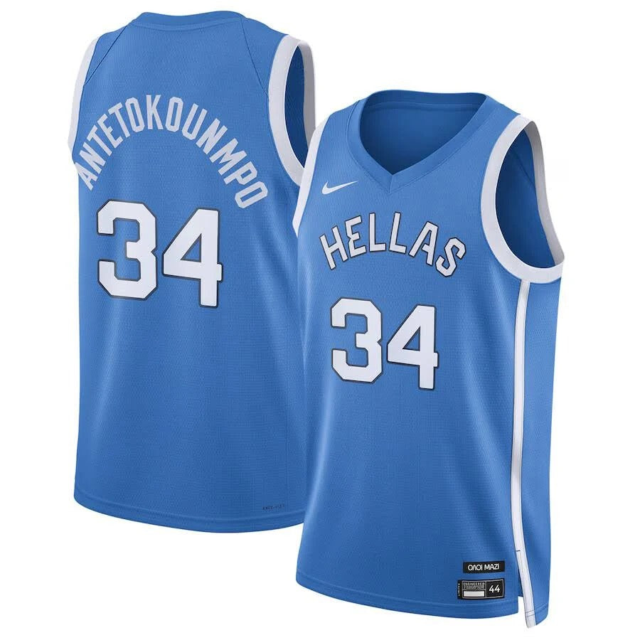 Camiseta Selección de Grecia Giannis Antetokounmpo N.º 34