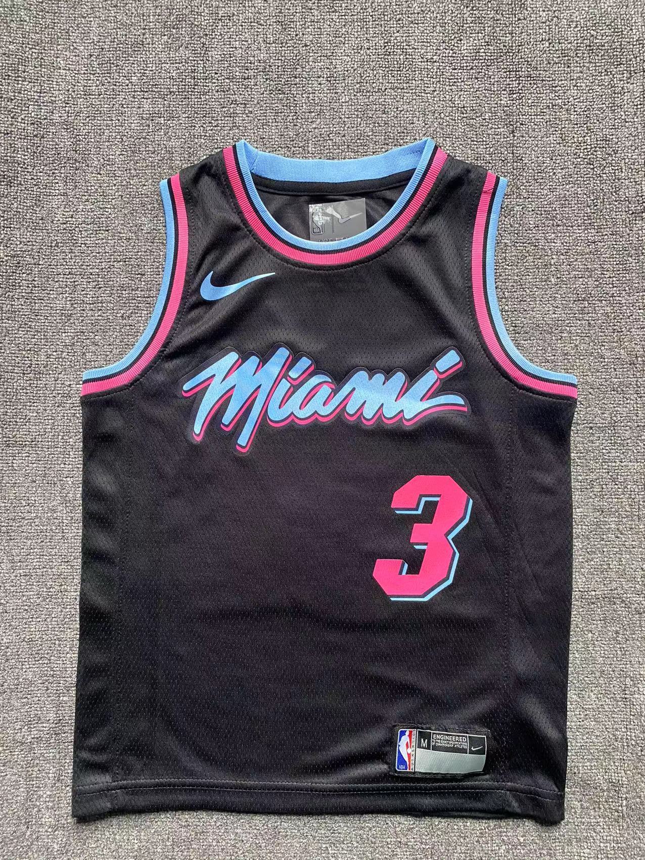 Camiseta Miami Heat Vice #3 Dwyane Wade – Niño